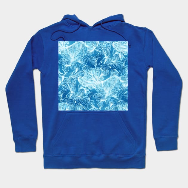 Blue Shibori Corals Hoodie by Carolina Díaz